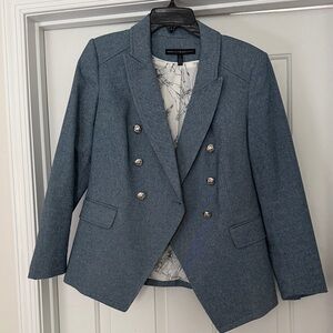 White House Black Market Blue Double-Breasted Blazer